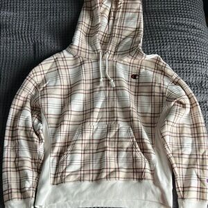 Vintage Champion Plaid Hoodie Large